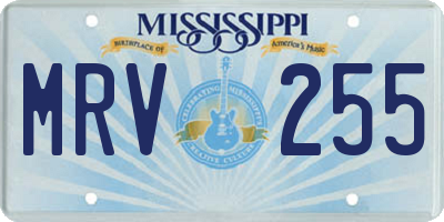 MS license plate MRV255