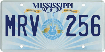 MS license plate MRV256