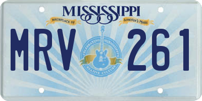 MS license plate MRV261
