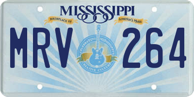 MS license plate MRV264