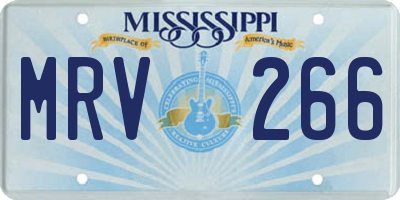 MS license plate MRV266
