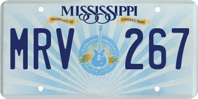 MS license plate MRV267