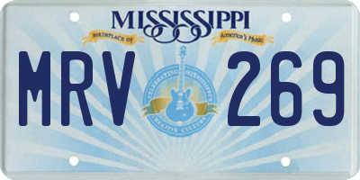 MS license plate MRV269