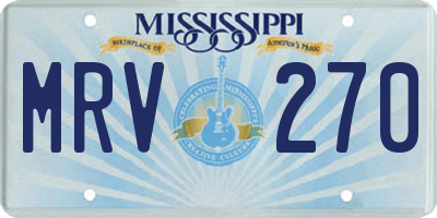 MS license plate MRV270