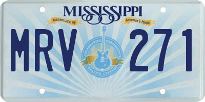 MS license plate MRV271