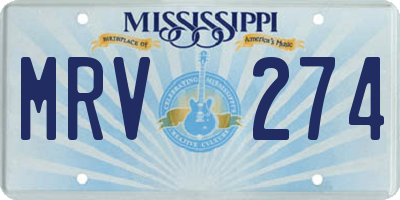 MS license plate MRV274