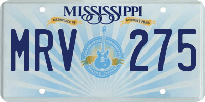 MS license plate MRV275