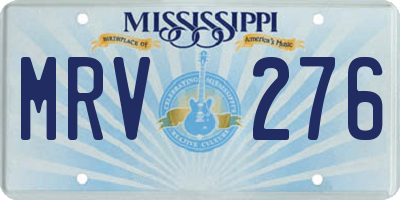 MS license plate MRV276