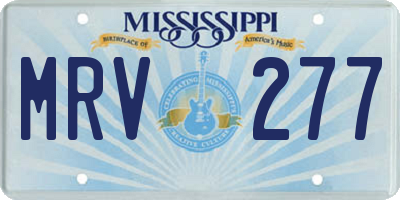 MS license plate MRV277