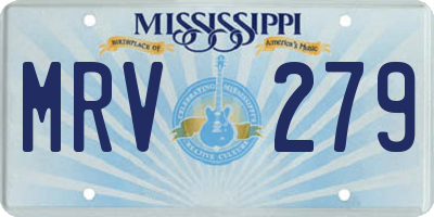 MS license plate MRV279