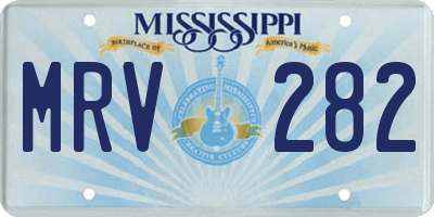 MS license plate MRV282