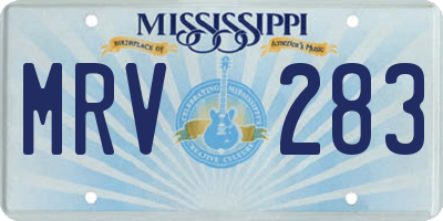 MS license plate MRV283