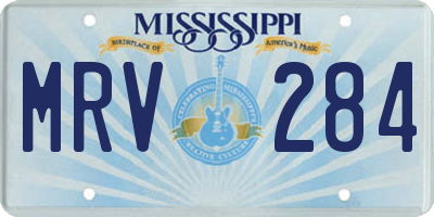 MS license plate MRV284