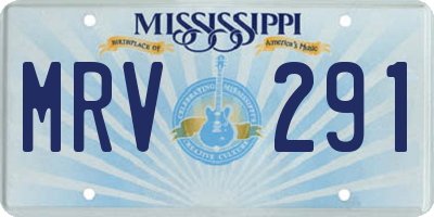 MS license plate MRV291