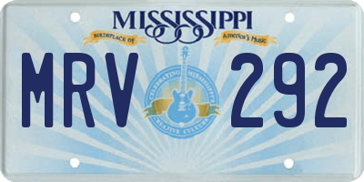 MS license plate MRV292