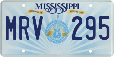 MS license plate MRV295