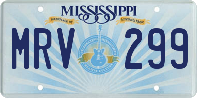 MS license plate MRV299