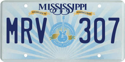 MS license plate MRV307