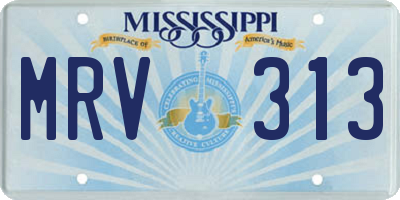 MS license plate MRV313
