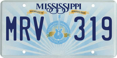 MS license plate MRV319