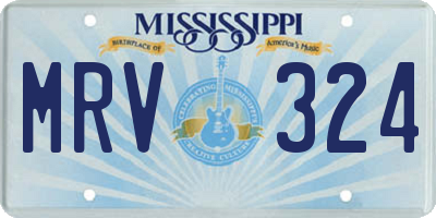 MS license plate MRV324
