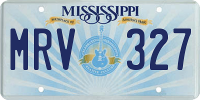 MS license plate MRV327