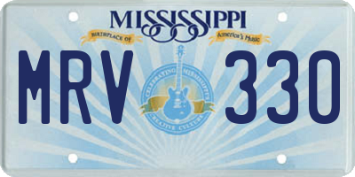 MS license plate MRV330