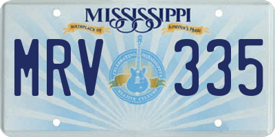 MS license plate MRV335