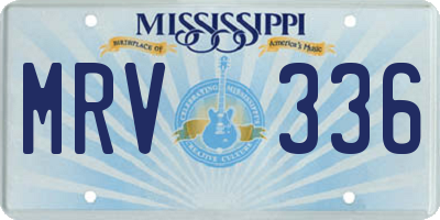 MS license plate MRV336