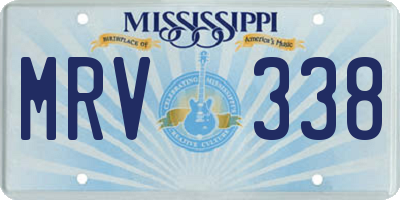 MS license plate MRV338