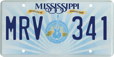 MS license plate MRV341