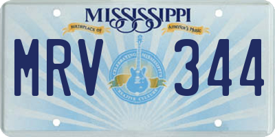 MS license plate MRV344
