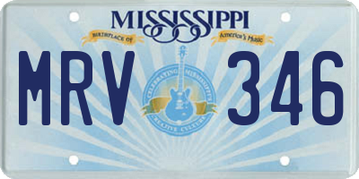 MS license plate MRV346