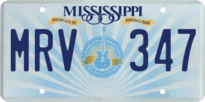 MS license plate MRV347