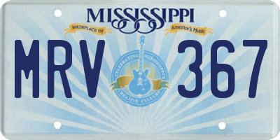 MS license plate MRV367