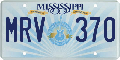 MS license plate MRV370
