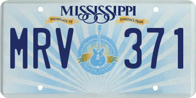 MS license plate MRV371