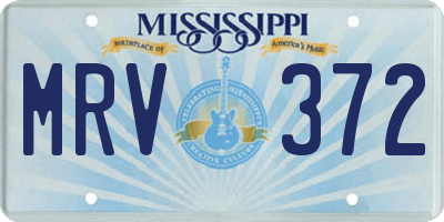 MS license plate MRV372