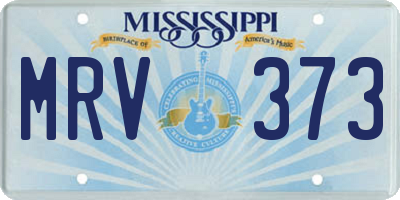 MS license plate MRV373