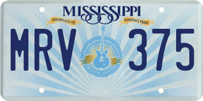 MS license plate MRV375