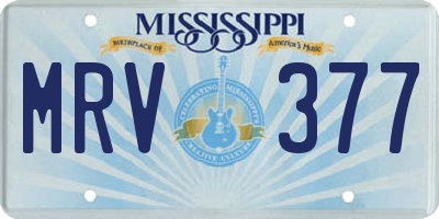 MS license plate MRV377
