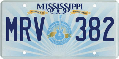 MS license plate MRV382