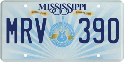 MS license plate MRV390