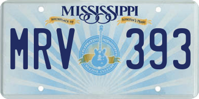 MS license plate MRV393