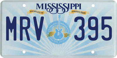 MS license plate MRV395