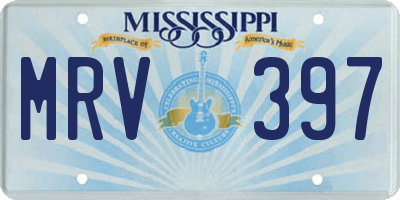 MS license plate MRV397