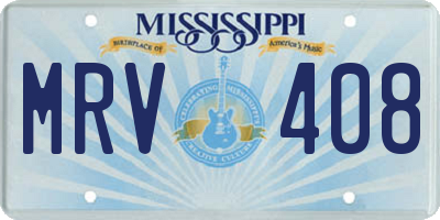 MS license plate MRV408