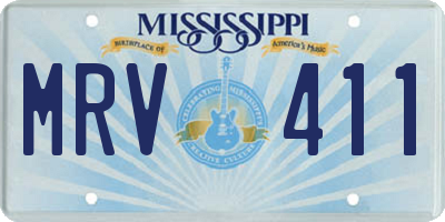 MS license plate MRV411