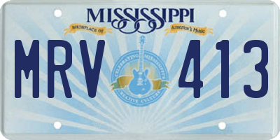 MS license plate MRV413
