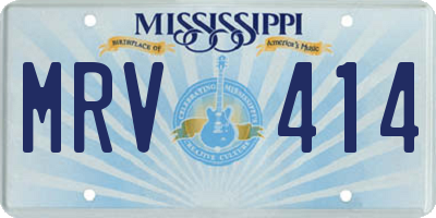 MS license plate MRV414